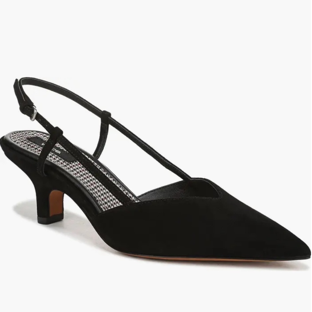 Levvy Slingback Pointed Toe Kitten Heel Pump (Women) size 11